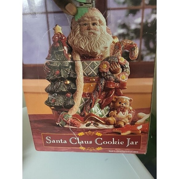 Festive Design Colorful Hand Painted Ceramic Santa Claus cookie jar 13 inches - Picture 14 of 16